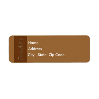 Adresse de retour du chocolat au lait Étiquette