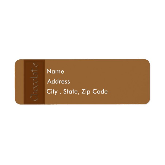 Adresse de retour du chocolat au lait Étiquette (Devant)