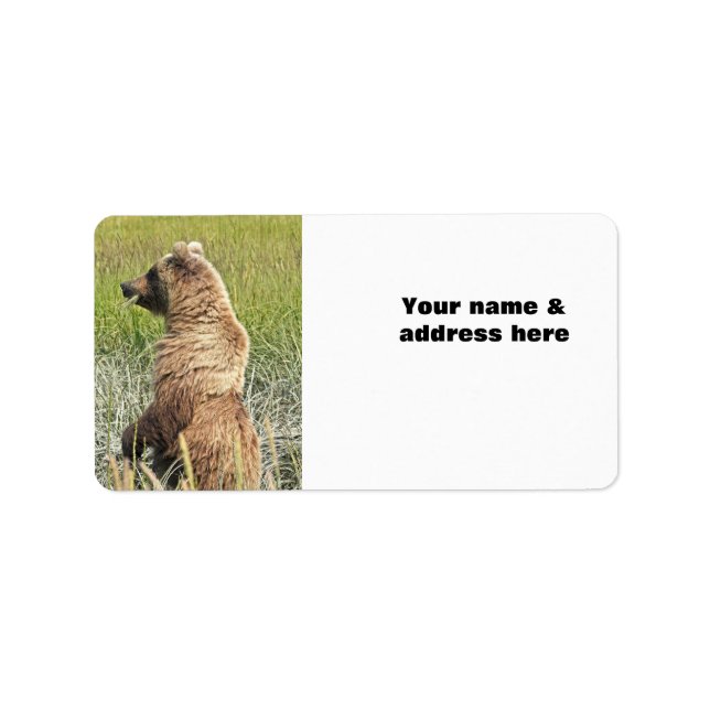 Adresse de retour Étiquette de l'ours grizzli (Devant)