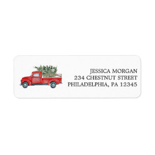 Adresse de retour Étiquette Merry Little Red Truck
