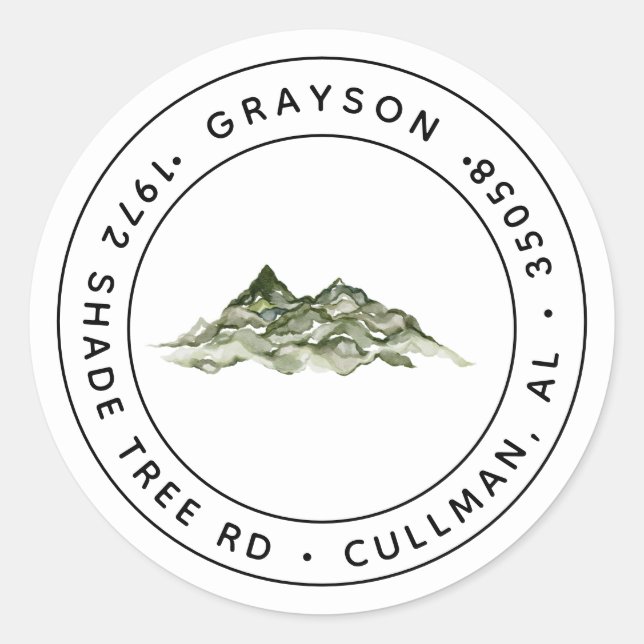 Adresse de retour Étiquette/Sceau Sticker rond cla (Devant)