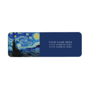 ADRESSE DE RETOUR ÉTIQUETTE : VAN GOGH : "STARRY N