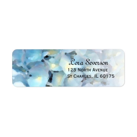 Adresse de retour florale d'hortensia bleu étiquettes d’adresse retour