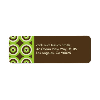 Adresse de retour moderne Étiquette Vert et Brown