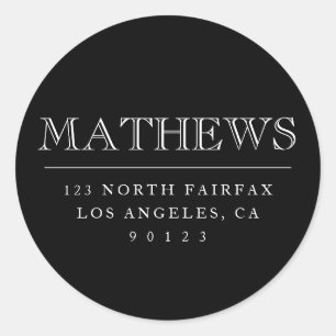 Adresse de retour personnalisable Sticker rond cla