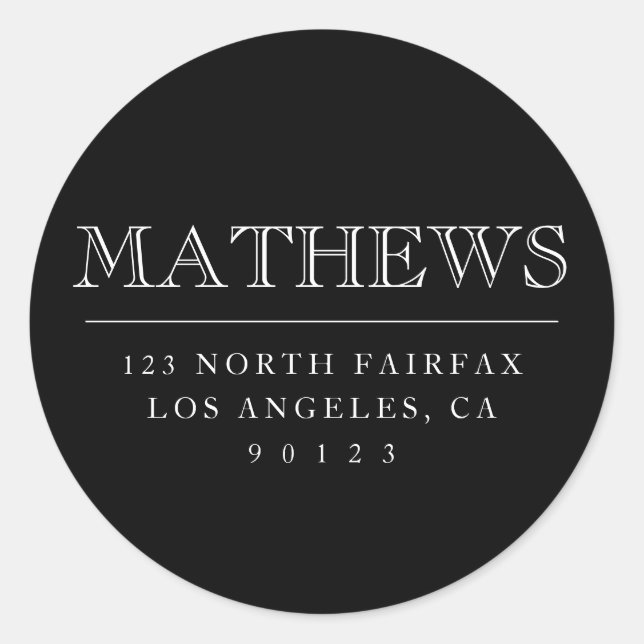 Adresse de retour personnalisable Sticker rond cla (Devant)