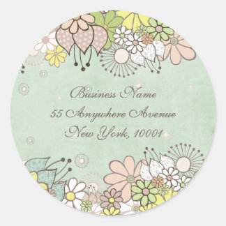 Adresse de retour Sticker Étiquette blanc Blooms n