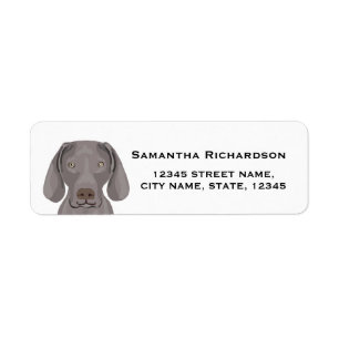 adresse de retour weimaraner étiquette auto-colla