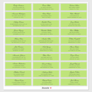 Adresse des noms de clients verts. étiquette d'exp