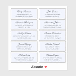 Adresse des noms des hôtes bleus. étiquettes maria