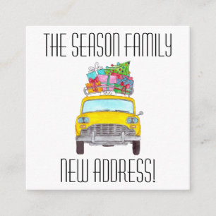 Adresse Faire-part cabine jaune cadeaux de Noël