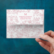 Adresse Monogramme Toile Botanique Rouge
