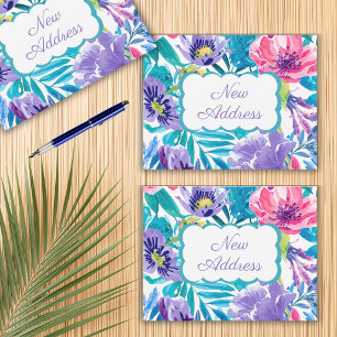 Adresse Nouvelle Fleurie Aquarelle Colorée Nous Av