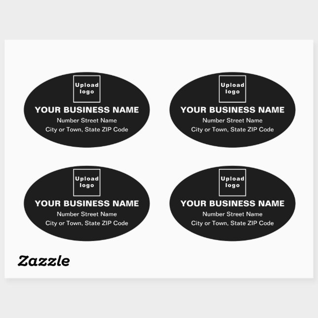 Adresse professionnelle sur Sticker ovale noir (Feuille)