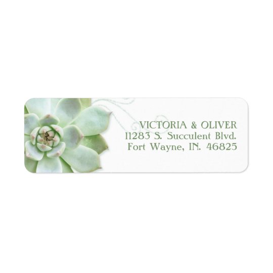 Adresse succulente simple de mariage de cactus étiquette d'adresse retour