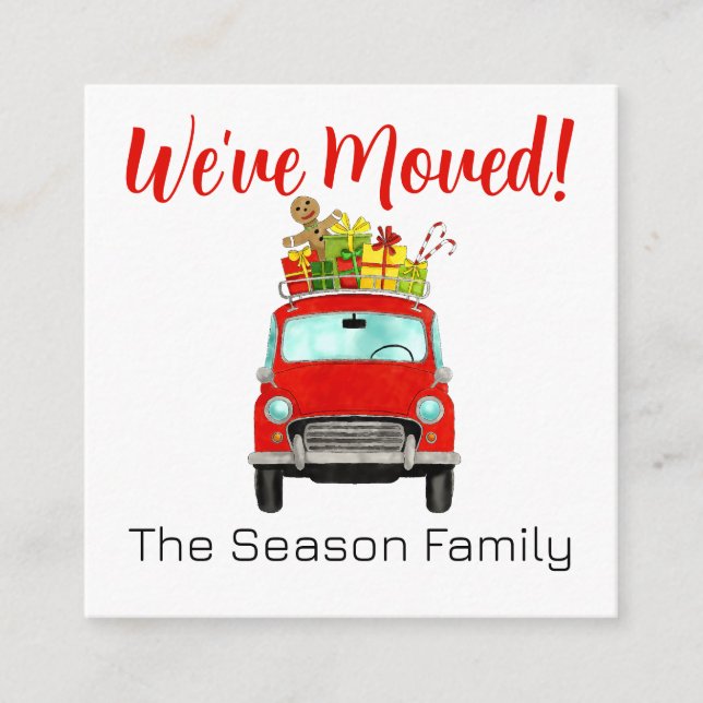 Adresse Voiture rouge Faire-part avec cadeaux de N (Devant)