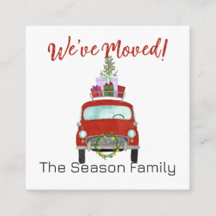 Adresse Voiture rouge Faire-part avec cadeaux de N