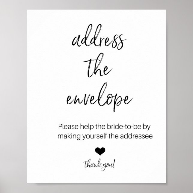 ADRESSEZ L'ENVELOPPE POUR DOUCHE poster (Devant)