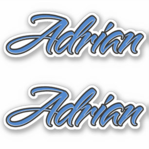Adrian Name Blue Autocollants Sticker Stickerset