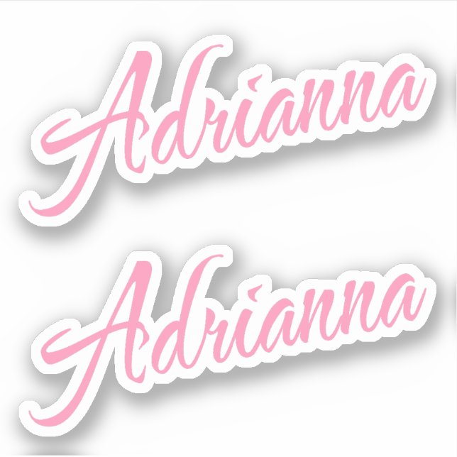 Adrianna Nom décoratif en rose x2 Sticker (Devant)