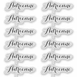 Adrienne — Autocollants de nom en écriture cursive