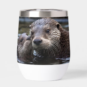 **"Adrift in Love : Mummy and Baby Otter"**