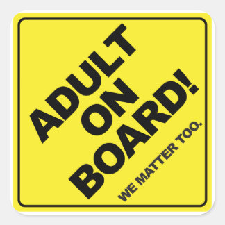 Adulte à bord ! Sticker sans enfant