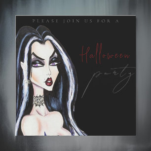 Adulte Adulte Noir Halloween Invitation de la fête