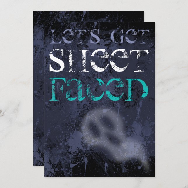 Adulte Boire Ghoost Halloween Invitation de la fêt (Devant / Derrière)