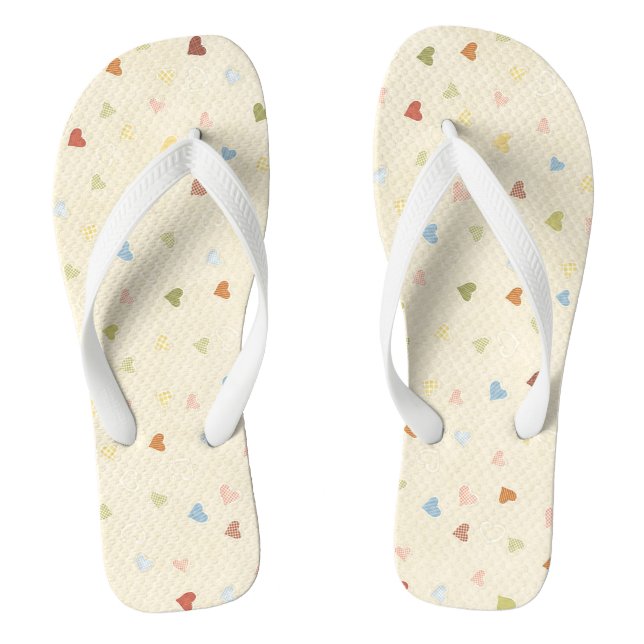 Adulte, larges tongs de sangle / Coeurs (Semelle)