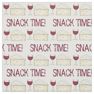 Adulte Snack Time Vin rouge et fromage brie tissu