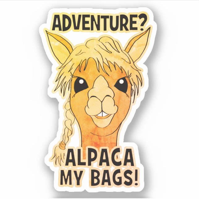 Adventure Alpaca My Bags - Autocollant à contours  (Devant)