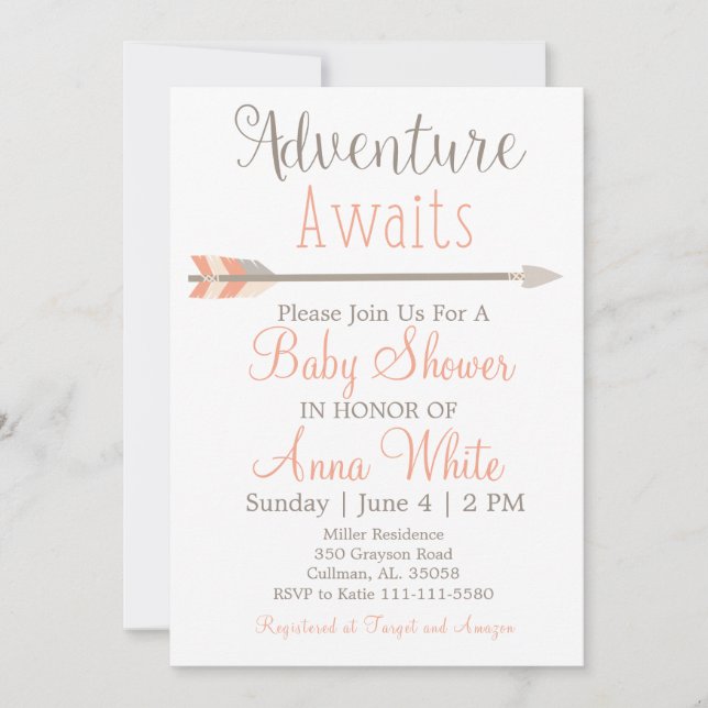 Adventure Attend Baby shower Invitation (Devant)