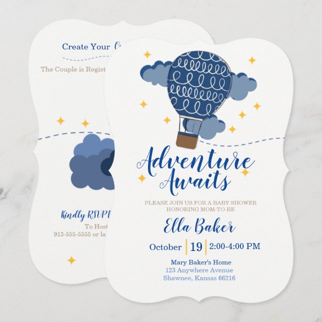 Adventure Attend Baby shower Invitation (Devant / Derrière)
