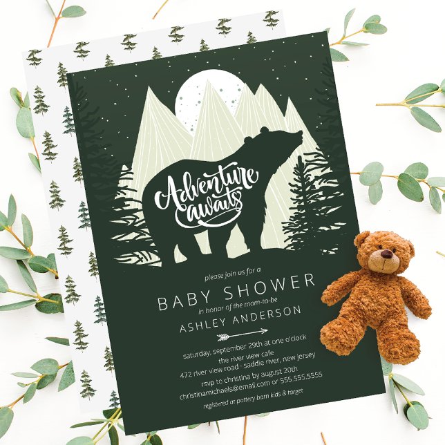 Adventure Attend Bear Baby shower Invitation (Créateur téléchargé)