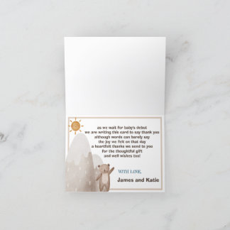 Adventure Attend Carte de remerciements plié Baby