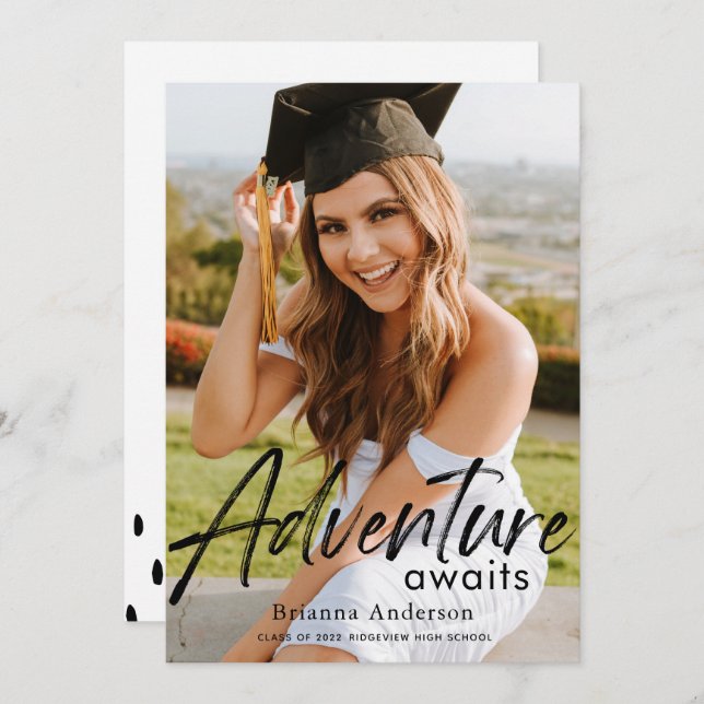 Adventure Attend Photo Graduation Invitation (Devant / Derrière)