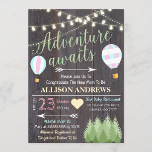 Adventure Await and Baby shower Invitation