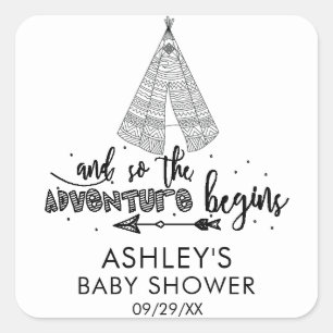 Adventure Await Baby shower Favor Sticker