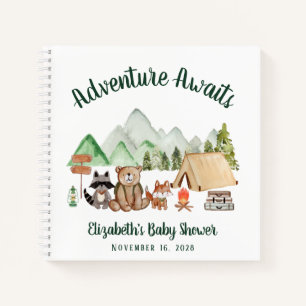 Adventure Await Camping Baby shower Livre d'or