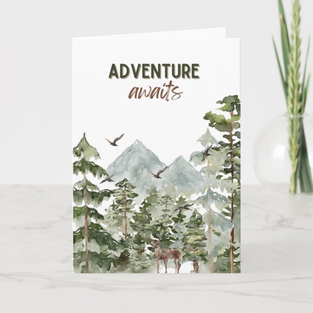 Adventure Await Carte de voeux, Voyage, Wanderlust (Devant)