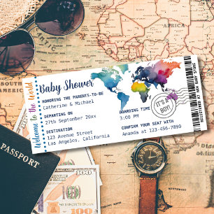 Adventure Await Carte du monde Embarquement Pass D