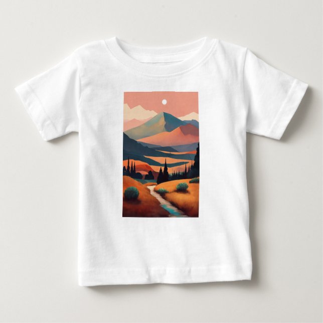 Adventure Await : T-shirt enfant avec Mountain Lan (Devant)
