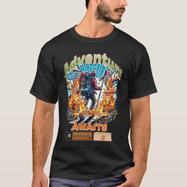 Adventure Await T-shirt Outdoor Nature Lover (Devant)