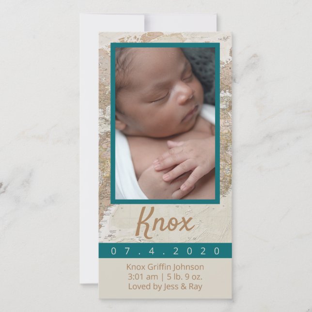 Adventure Baby Photo Faire-part (Devant)