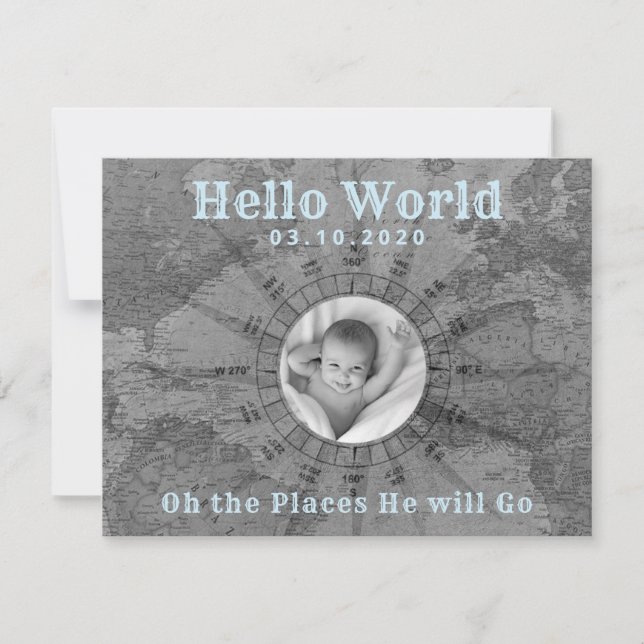 Adventure Baby Photo Faire-part (Devant)