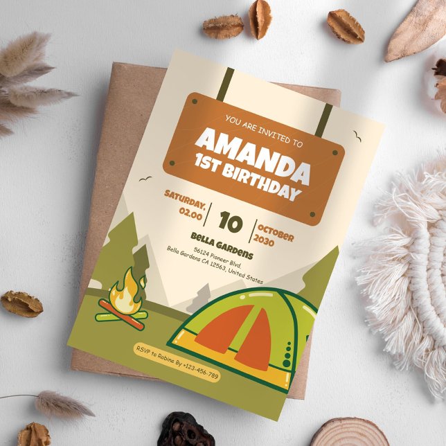 Adventure Camping Invitation Anniversaire (Créateur téléchargé)