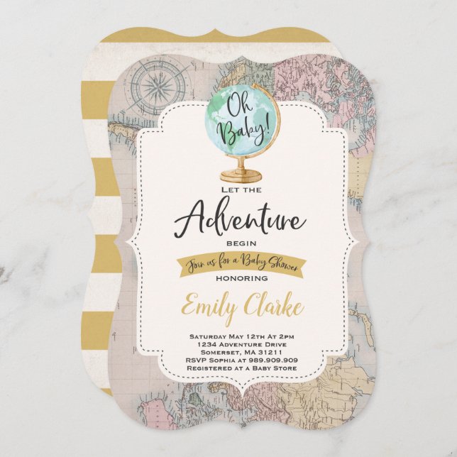 Adventure commence l'Baby shower Invitation Carte 