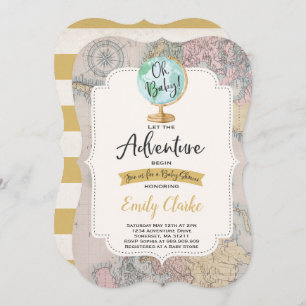 Adventure commence l'Baby shower Invitation Carte 