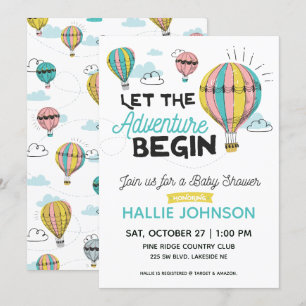 Adventure Hot Air Balloon Douche Invitation